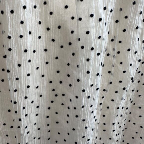 Sundance Silk Chiffon Polka Dot Ruffle Cap Sleeve Top Size Large Cream Coquette - Picture 7 of 11